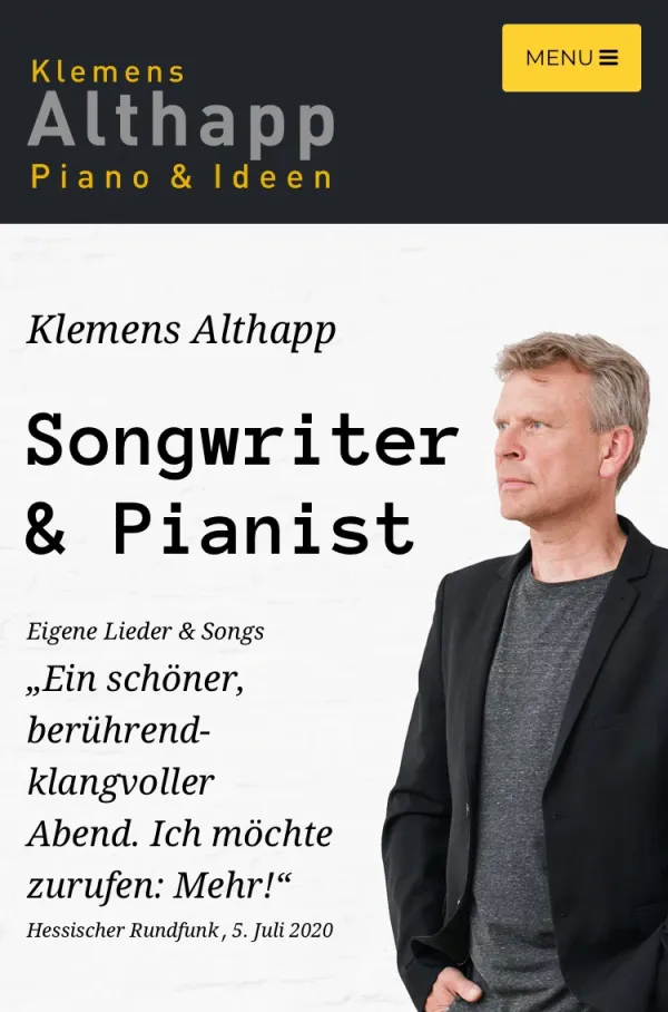 Die mobile Website von Klemens Althapp, Grafik: Rüdiger Schubert